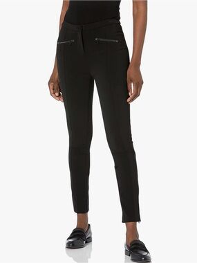 Ramy Brook Black Lee Strech Crepe Ankle Zip-Pocket Pants